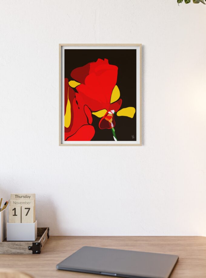 Red Soaked Poster, Framed