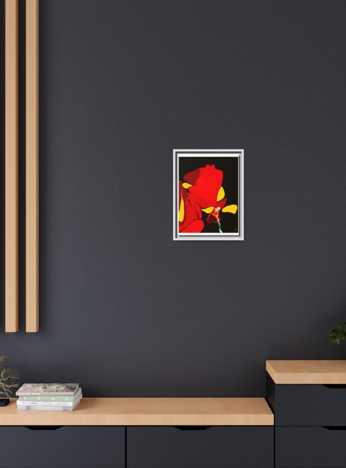 Red Soaked Canvas, Framed