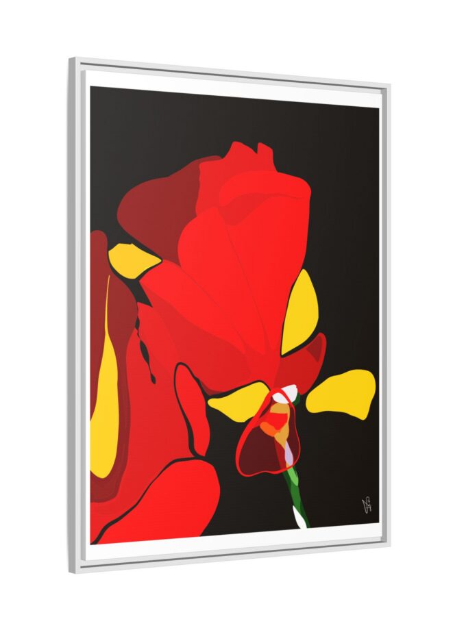 Red Soaked Canvas, Framed