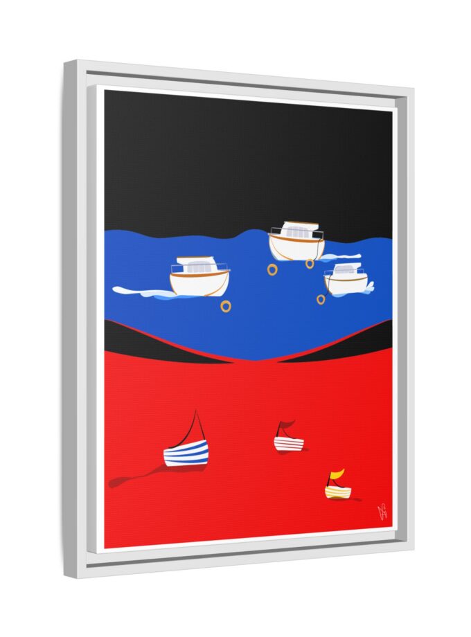 Two Worlds Canvas, Framed