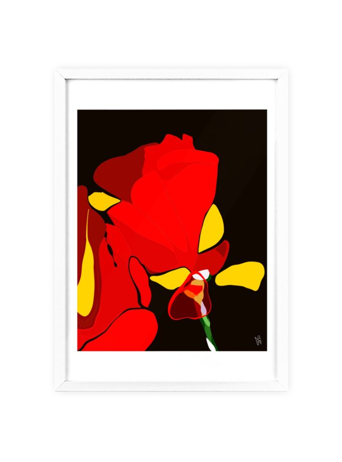 Red Soaked Poster, Framed