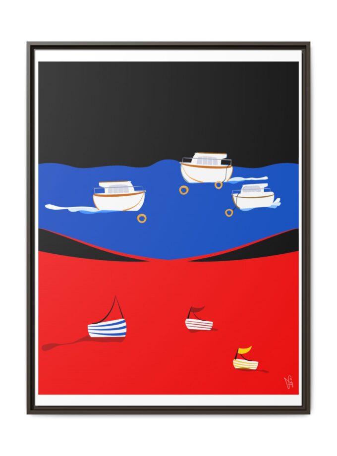 Two Worlds Canvas, Framed