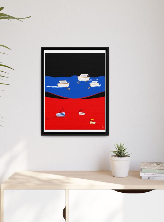 Two Worlds Canvas, Framed